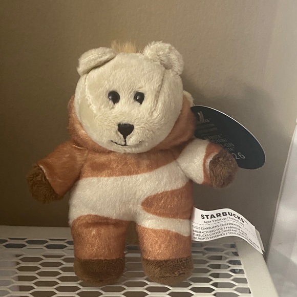 BNWT Starbucks Plush Bear in Brown and Cream Outfit Key Chain Year of the Horse - Picture 3 of 4